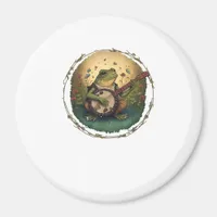 Cottagecore Frog Playing Banjo Goblincore Aestheti Magnet