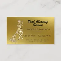 Posh Cleaning Service Metallic 14k Gold Template Business Card