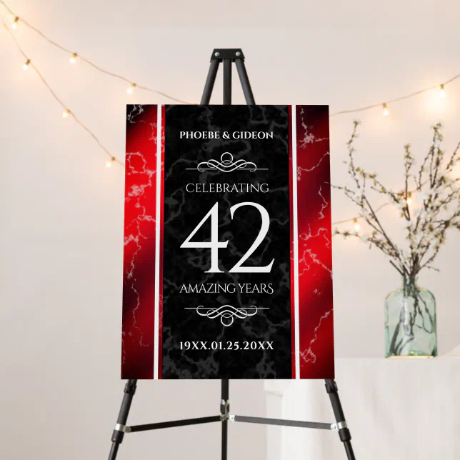 Elegant 42nd Jasper Wedding Anniversary Foam Board