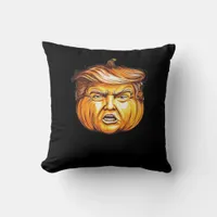 Funny Halloween Pumpkin Political Parody Donald Tr Throw Pillow