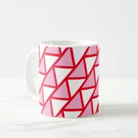 Mug - Tiled Triangles in Pink and Red