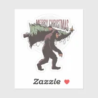 Bigfoot Merry Christmas Sticker