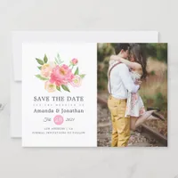 Spring Watercolor Peonies Wedding Photo Save The Date