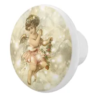 Vintage Angel Glittering Gold V2 ID136 Ceramic Knob