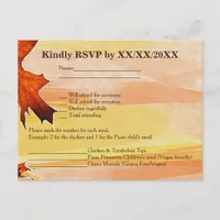 Autumn Leaves Swirl Color RSVP and Menu Postcard