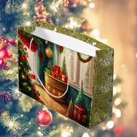 Festively decorated room, traditional Christmas  Large Gift Bag