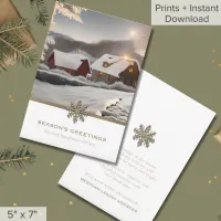 Elegant Winter Photo Business Holiday Card