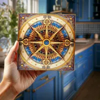 Steampunk Tarot Star Pattern#1 ID1081 Ceramic Tile