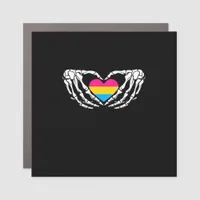 Pan Pride Skeleton Halloween Pan Goth Heart Car Magnet