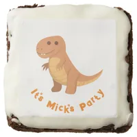 Minimalist T-Rex with Personal Message Brownie