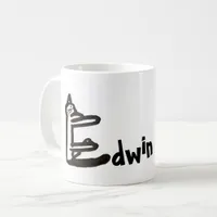 Mug - Name with Initial Cat Letter E