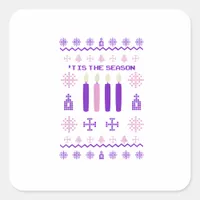 Tis The Season Sweater Christmas Xmas Catholic Square Sticker