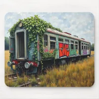 Ivy and Graffiti  Covered Abandoned Train  Mouse Pad