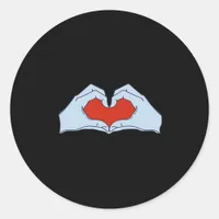 Skeleton Heart Hands Classic & Basic Halloween Classic Round Sticker
