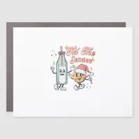 Tis The Season Retro Milk And Cookie Christmas Car Magnet