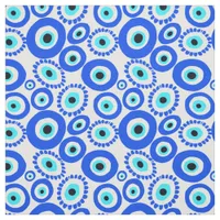 Greek Eye Blue White Circle Pattern Fabric