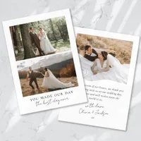 Best Day Ever Heart Wedding Photo Thank You Card