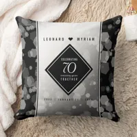 Elegant 70th Platinum Wedding Anniversary Throw Pillow