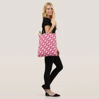 Tote Bag (ao) - Tiled Triangles in Pink and Red