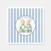 It's Twins! Cute boy twins Baby Shower Napkins