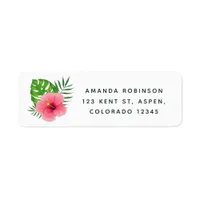 Watercolor Hawaiian Aloha Luau Graduation Label