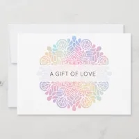 *~*  Pastel Watercolor Rainbow Mandala Spiritual Note Card
