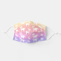 Cute Rainbow Ombre Unicorn Girly Adult Cloth Face Mask