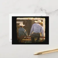 Cowboys on a Rodeo Fence TTV Postcard