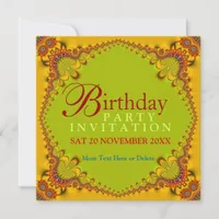 Funky Lace Owl Adult Birthday Party Invitations