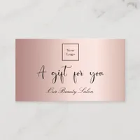 Rose gold logo qr code gift certificate