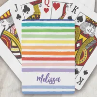 Rainbow Stripe Monogram Poker Cards