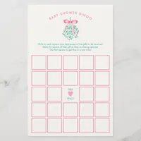Pink Mistletoe Baby Shower Bingo Game
