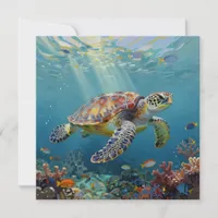 A Sea Turtle Themed Blank Card