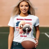 Patriotic Poodles Prance by Old Glory T-Shirt