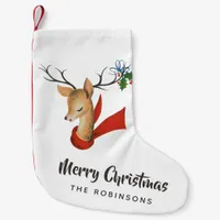 Retro Vintage Reindeer Christmas Small Christmas Stocking