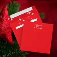 Red Christmas Square Envelope with Stars Inside