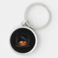 Caw-F's Spooky Pumpkin Halloween Classic Keychain