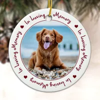 In Loving Memory Red Keepsake Pet Memorial Ceramic Ornament