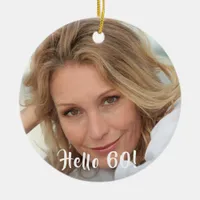 60th birthday photo hello 60 ceramic ornament