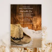 Cowboy Hat and Barn Wood Western Bridal Shower Invitation