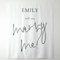 Will You Marry Me Surprise Proposal Sign Tapestry