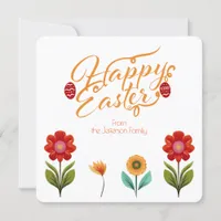 Flourished Boho Calligraphy Personalized Easter  Card