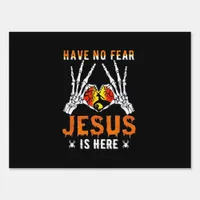 Jesus Is Heart Skeleton Hand Minimal Design Sign