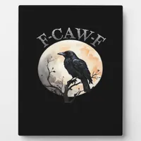 F Caw F Funny Bird Moon Minimal Clean Style Plaque