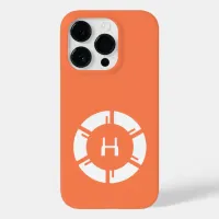 Futuristic Circle With Sci-Fi Monogram Orange Case-Mate iPhone 14 Pro Case