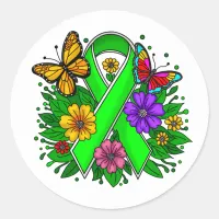 Lyme Disease Awareness Ribbon Classic Round Sticker