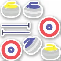 Curling Stones, Brooms and Targets Sticker