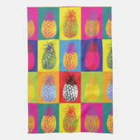 Retro Pineapple Pop Art Bright Bold Kitchen Print Kitchen Towel