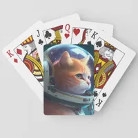 Adorable Cat Astronaut  Poker Cards