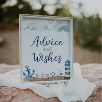 Nautical Advice And Wishes Baby Shower Sign